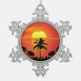 Adorno De Peltre Tipo Copo De Nieve Atardecer Tropical