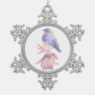 Adorno De Peltre Tipo Copo De Nieve Ave azul del jardín azul del este