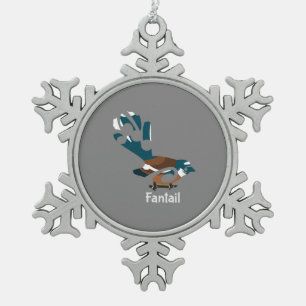 Adorno De Peltre Tipo Copo De Nieve Aves de Piwakawaka