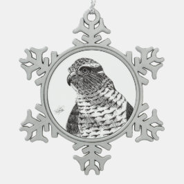 Adorno De Peltre Tipo Copo De Nieve Azor. Goshawk.