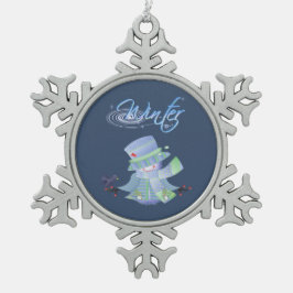 Adorno De Peltre Tipo Copo De Nieve Azul Cute de Invierno