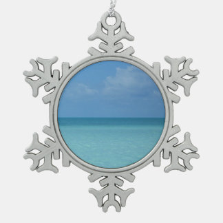 Adorno De Peltre Tipo Copo De Nieve Azul turquesa tropical del horizonte del Caribe
