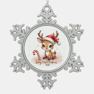 Adorno De Peltre Tipo Copo De Nieve Baby’s First Christmas 2025 – Snowflake Ornament