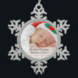 Adorno De Peltre Tipo Copo De Nieve Babys First Christmas Personalized Photo Template<br><div class="desc">Primera plantilla de fotos navideñas del bebé .. añada su propia foto y texto a este adorno colgante del personalizable.. ideal para la primera Navidad del bebé o cualquier otro evento / ocasión .. personalice para satisfacer sus necesidades .. colgar ornamentos de Ricaso NOTE TENGA CUIDADO DE LA COLOCACIÓN DE...</div>