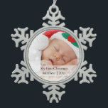 Adorno De Peltre Tipo Copo De Nieve Babys First Christmas Personalized Photo Template<br><div class="desc">Primera plantilla de fotos navideñas del bebé .. añada su propia foto y texto a este adorno colgante del personalizable.. ideal para la primera Navidad del bebé o cualquier otro evento / ocasión .. personalice para satisfacer sus necesidades .. colgar ornamentos de Ricaso NOTE TENGA CUIDADO DE LA COLOCACIÓN DE...</div>