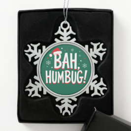 Adorno De Peltre Tipo Copo De Nieve Bah Humbug Divertido Sarcástico Gruñón Navidad Fie