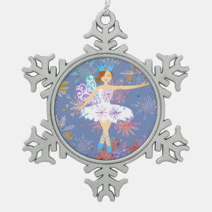 Adorno De Peltre Tipo Copo De Nieve Ballerina Azul Wintery