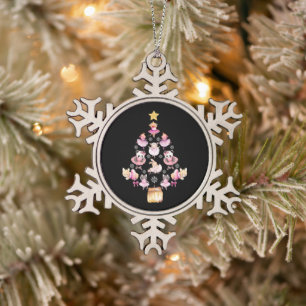 Adorno De Peltre Tipo Copo De Nieve Ballet Animales Ballerina Árbol de Navidad
