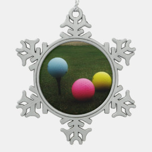 Adorno De Peltre Tipo Copo De Nieve Balls de golf AMARILLAS, ROSAS Y AZULES