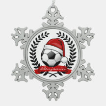 Balón de fútbol navidad de un gorra de Santa que