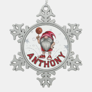 Adorno De Peltre Tipo Copo De Nieve Baloncesto Gnome personalizado