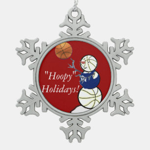 Adorno De Peltre Tipo Copo De Nieve Baloncesto Snowman