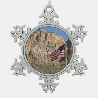 Adorno De Peltre Tipo Copo De Nieve Bandera Americana en el Parque Nacional Zion I