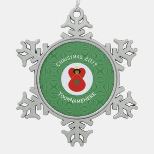 Adorno De Peltre Tipo Copo De Nieve Bandera Angel de los Navidades marroquíes personal