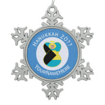 Bandera bahameña rubia Angel Hanukkah personalizad