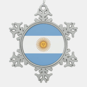 Adorno De Peltre Tipo Copo De Nieve Bandera de Argentina