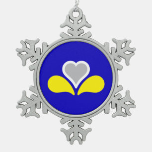 Adorno De Peltre Tipo Copo De Nieve Bandera de Bruselas, Bélgica Copo de nieve Christm