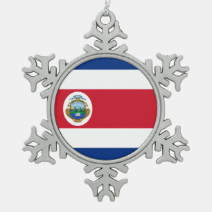 Adorno De Peltre Tipo Copo De Nieve Bandera de Costa Rica
