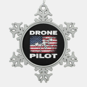Adorno De Peltre Tipo Copo De Nieve Bandera de Cuadcopter USA del piloto de drones