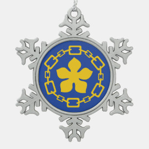 Adorno De Peltre Tipo Copo De Nieve Bandera de Hamilton, Ontario