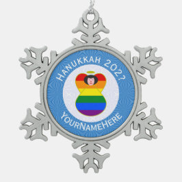 Adorno De Peltre Tipo Copo De Nieve Bandera de Hanukkah Ángel de la Orgullo Gay Person