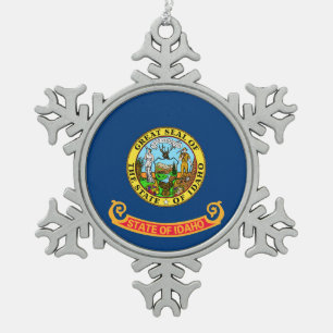 Adorno De Peltre Tipo Copo De Nieve Bandera de Idaho: el estado de Gem, América Montañ