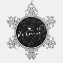 Adorno De Peltre Tipo Copo De Nieve Bandera de Kernow en el corazón, Cornish, Cornwall