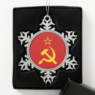 Adorno De Peltre Tipo Copo De Nieve Bandera de la URSS - Bandera de la Unión Soviética