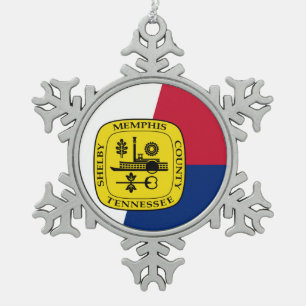 Adorno De Peltre Tipo Copo De Nieve Bandera de Memphis, Tennessee Copo de Nieve