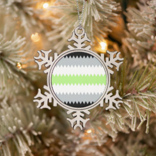 Adorno De Peltre Tipo Copo De Nieve Bandera de Orgullo Agender Groovy Boho ZigZag Abst