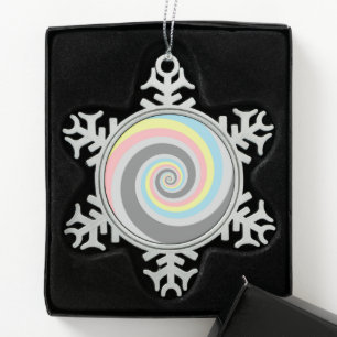 Adorno De Peltre Tipo Copo De Nieve Bandera de orgullo Demiflux espiral abstracto psic