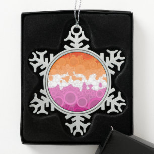 Adorno De Peltre Tipo Copo De Nieve Bandera de orgullo lésbico abstracto bohemio burbu