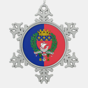 Adorno De Peltre Tipo Copo De Nieve Bandera de París, Francia