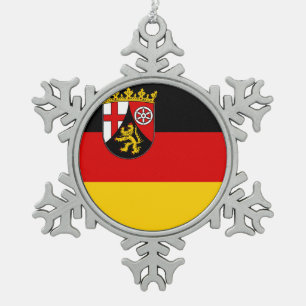 Adorno De Peltre Tipo Copo De Nieve Bandera de Renania-Palatinado
