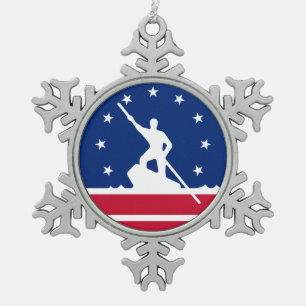 Adorno De Peltre Tipo Copo De Nieve Bandera de Richmond, Virginia Snowflake Pewter Chr