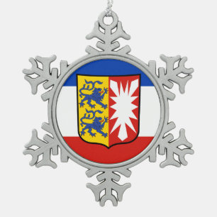 Adorno De Peltre Tipo Copo De Nieve Bandera de Schleswig-Holstein Copo de Nieve Peltre