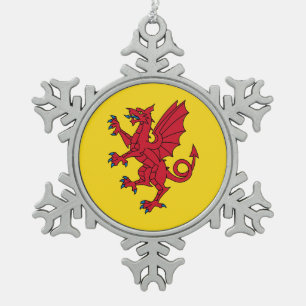 Adorno De Peltre Tipo Copo De Nieve Bandera de Somerset 