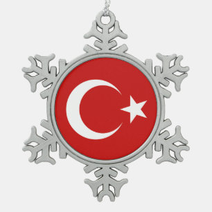 Adorno De Peltre Tipo Copo De Nieve Bandera de Turquía