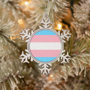 Adorno De Peltre Tipo Copo De Nieve Bandera del Orgullo Transgénero de Funky Boho Stri