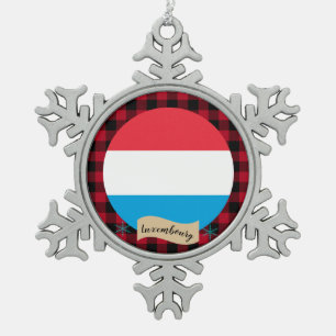 Adorno De Peltre Tipo Copo De Nieve Bandera patriótica luxemburguesa, mancha roja de b