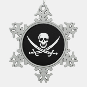 Adorno De Peltre Tipo Copo De Nieve Bandera pirata jolly roger
