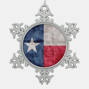 Adorno De Peltre Tipo Copo De Nieve Bandera resistida del estado de Tejas del vintage