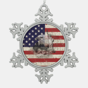 Adorno De Peltre Tipo Copo De Nieve Bandera y símbolos de los Estados Unidos ID155