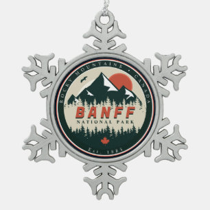 Adorno De Peltre Tipo Copo De Nieve Banff NP Canadá Montañas Rocosas Souvenirs de époc