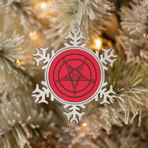 Adorno De Peltre Tipo Copo De Nieve Baphomet Pentagram