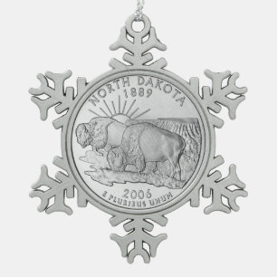 Adorno De Peltre Tipo Copo De Nieve Barrio Estatal de Dakota del Norte