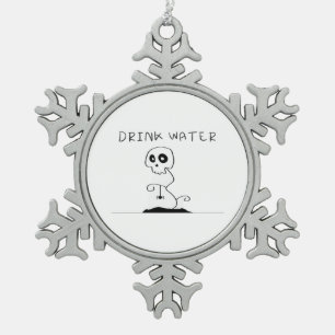 Adorno De Peltre Tipo Copo De Nieve Beba Agua - Coma Beba Y Sea Espeluznante Retro Clá