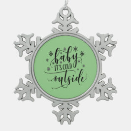 Adorno De Peltre Tipo Copo De Nieve Beba, frío fuera de los Navidades