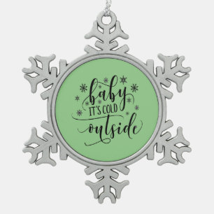 Adorno De Peltre Tipo Copo De Nieve Beba, frío fuera de los Navidades