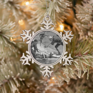 Adorno De Peltre Tipo Copo De Nieve Béisbol vintage de Thure De Thulstrup, 1885